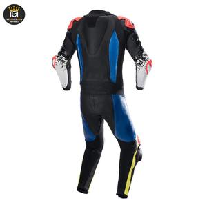 Combinaison de moto en cuir sur mesure de haute qualité pour adultes - Combinaison de course imperméable, coupe-vent et respirante avec logo au dos - Product Image 2