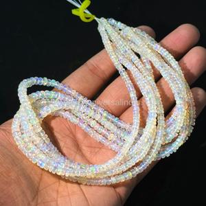 Natural Ethiopian <b>Opal</b> Faceted Rondelle Beads Flashy <b>Opal</b> Loose Gemstones Beads for Jewelry Making Supplies By Indian Wholesaler - Product Image 5