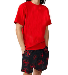 Traje deportivo de verano de dos piezas con estampado personalizado de fábrica para hombre, Conjunto de camiseta y pantalones cortos transpirables de manga corta para Fitness - Product Image 4