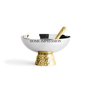 Fleurs Designer Luxueux Qualité Métal Forme Ronde Couleur Argent Fini Intérieur et Bols Décoratifs Extérieurs Plaqués Or - Product Image 6