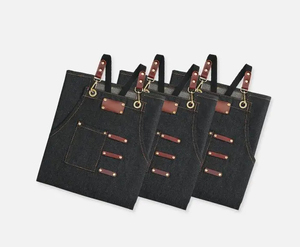 Logotipo personalizado Lona Chef Algodón Camarero Unisex Uniforme Cocinar Cocina Bar Delantales Trabajo Largo Comercial Café Restaurante Delantales - Product Image 4