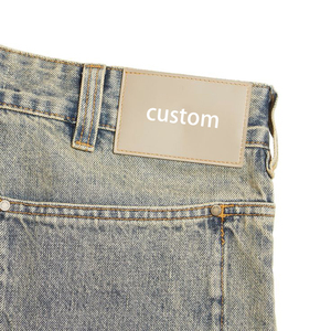 กางเกงยีนส์สีกากีจางแนววินเทจสำหรับทุกเพศ, กางเกงยีนส์ผ้าฝ้าย100% เข้ารูปขาตรงทรงหลวมย้อนยุคซักได้เอวกลางที่ถักทอน้ำยาปรับผ้านุ่ม - Product Image 6