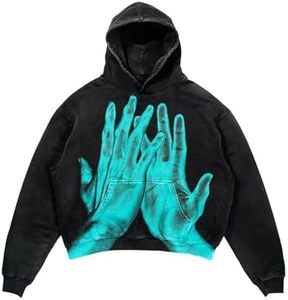 Sweat à capuche de luxe Hip Hop imprimé sans cordon pour homme, 100% coton, coupe courte, streetwear, oversize, épais - Product Image 3