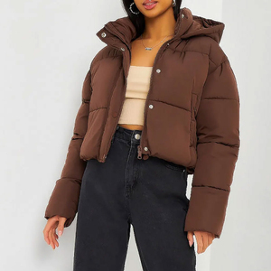 Chaqueta Corta Acolchada Personalizada con Logotipo para Mujer, Chaqueta Corta de Invierno al por Mayor para Marcas de Moda, Servicio OEM - Product Image 4