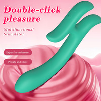 Doppelkopf-Vibrator aus Flüssigsilikon, USB-Aufladbar, 10 Modi, Leise, Wasserdicht, Starke Vibration, Erwachsenen-Spielzeug