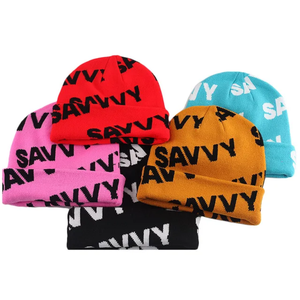 Gorro de punto ligero personalizado Logotipo de Jacquard suave al tacto 100% gorro acrílico con estampado completo gorro de punto de Jacquard personalizado - Product Image 4