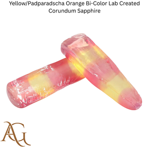 Corindon synthétique bicolore jaune/orange Padparadscha, saphir créé en laboratoire, boules de corindon synthétique simulé par fusion à la flamme - Product Image 4
