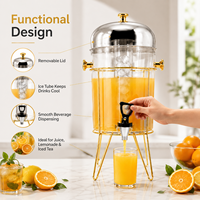 Distributeur de boissons en acier inoxydable 8L, machine à boissons froides, distributeur de jus et d'eau pour hôtel, restaurant, buffet