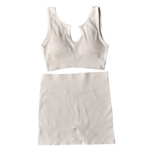 Conjunto personalizado de sujetador y pantalón corto deportivo de 2 piezas para mujer 2026, decoración con botones hasta la rodilla para el verano 2026 - Product Image 4