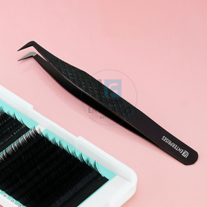 แหนบต่อขนตาปลายแหลมแบบนาโน OEM สแตนเลสสตีล 90 องศา สีดำ ขนาดเล็ก สำหรับต่อขนตาแบบวอลลุ่ม 12 ซม. รับทำโลโก้ตามสั่ง - Product Image 6