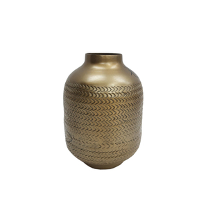 Florero de metal de calidad superior con acabado amarillo para el hogar, sala de estar, jarrones de metal decorativos de mesa hechos a mano a granel - Product Image 6