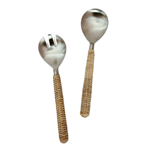 Stainless Steel Cutlery Spoon Cutlery <b>Set</b> Flatware <b>Set</b> Tabletop Kitchen Accessories Rattan Handle Top Selling Sale - Product Image 1