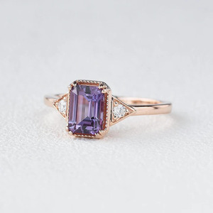 Amethyst Zircon Stone <b>Ring</b> Solid 925 Sterling Silver New Design Women <b>Finger</b> <b>Ring</b> Engagement Band Factory Direct - Product Image 2