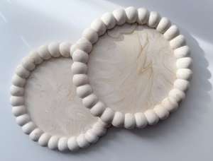 Ensemble de sous-verres en marbre et bois, design moderne et durable, finition polie, forme personnalisée, décoration de table, promotion mariage - Product Image 2