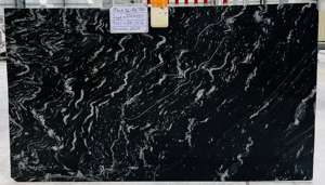แผ่นหินแกรนิตสีดำขัดเงาป่าหนา20มม. แผ่นเหล็กเคลือบเงารูปทรงคลื่นสวยงามเคาน์เตอร์ครัว - Product Image 2