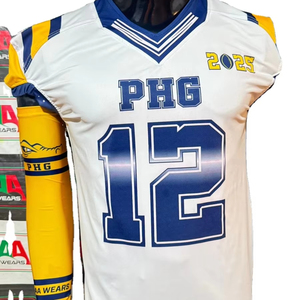 Maillot de football américain, maillot de supporter, broderie par sublimation, grande taille, 7v7, drapeau, photo réelle, usine du Pakistan, compression - Product Image 1