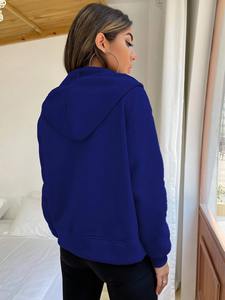 Sweat à capuche en polaire épaisse pour femme, veste zippée d'hiver, manteau décontracté chaud, sweat à capuche de haute qualité en gros - Product Image 3