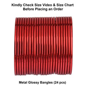 Bijoux fabrication indienne Bracelet brillant uni Bracelet classique en métal Bracelet de mariage de mariée Bracelet Bijoux indiens pour femmes, rouge - Product Image 5