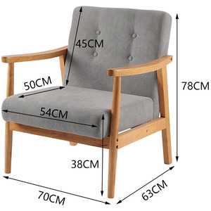 Haibara Modern Cross <b>Back</b> Accent <b>Chair</b> Made of Solid Teak Wood <b>High</b> Quality with Thick Padding and Natural Finish - Product Image 6