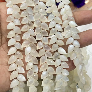 มูนสโตนสีขาวธรรมชาติทรงหยดน้ำเจียระไนแบบแฟนซี ขนาดประมาณ 6x9 มม. ความยาว 8 นิ้ว - Product Image 1