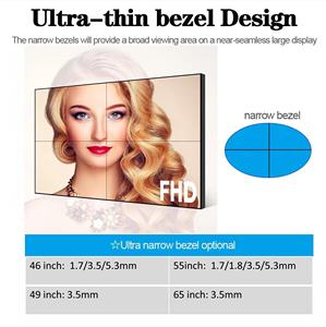 4K cornice stretta Video parete Splicing schermo interno giocatore pubblicitario Digital Signage 3x3 Display LCD 46 49 <span class=keywords><strong>55</strong></span> 65 <span class=keywords><strong>pollici</strong></span> - Product Image 2