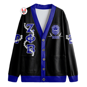 Zeta Phi Beta Soror bordado mujer acrílico cárdigan | Zeta Phi Beta hermandad bordado señoras por encargo cárdigan suéter - Product Image 3