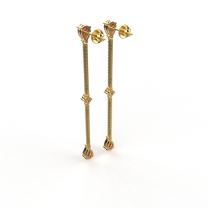 Ishi Diamonds <b>Enchanting</b> 18K Gold Ruby Lab Grown Diamond Long Earrings - Product Image 1