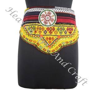 Ceinture vintage perle de danse du ventre ceinture traditionnelle afghane Kuchi Tribal BB065 Old Banjara Real Vintage Handmade Beaded Belts - Product Image 5
