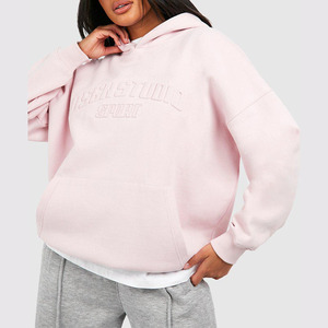 Sudadera con capucha de gran tamaño para mujer con logotipo personalizado, Sudadera con capucha de moda al por mayor para ropa de Salón de Otoño e Invierno - Product Image 6