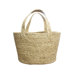 Fait à la main Jute Seagrass Couture Grande Capacité Déjeuner Seau Sac 100% Biodégradable Toile Coton Styliste Logo Broderie - Product Image 6
