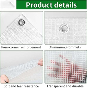 Nhà Kính <span class=keywords><strong>Tarp</strong></span> nhiệm vụ nặng nề không thấm nước UV kháng Poly rõ ràng tarps với grommets sức mạnh vượt trội - Product Image 4