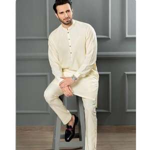 Shalwar Kameez, Costumes de créateur stylés les plus vendus pour hommes Tissu respirant de haute qualité pour hommes Costumes de fête - Product Image 1