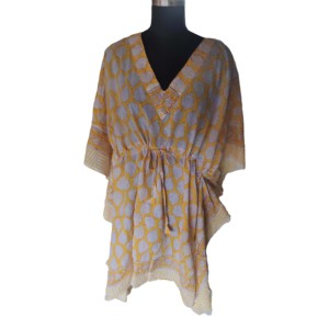Bloc imprimé sans manches Maxi coton indien Maxi robes pour femmes KFCS197 coton été Maxi robe 100% organique porter concepteur - Product Image 1