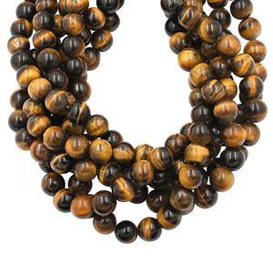 Ojo de tigre natural de 10 a 12 mm, forma redonda y lisa, piedra preciosa, hebras de cuentas de 13 pulgadas para la fabricación de joyería. - Product Image 1