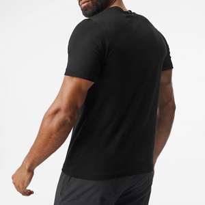 Nuevas camisetas deportivas de cuello redondo negras ligeras de manga corta de Spandex de poliéster personalizadas de alta calidad para hombres ropa de gimnasio - Product Image 3