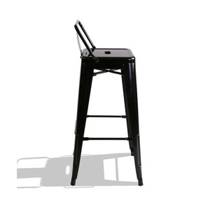 Silla de Café Tolix de Estilo Industrial GCFC043 para Restaurante, con Respaldo Alto, Metálica, Color Negro - Product Image 3