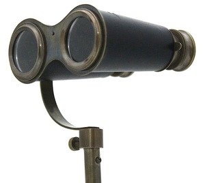 Antique <b>Brass</b> Carved Model Binoculars with Stand Nautical Maritime <b>Telescope</b> Decorative Collectible Desk Display - Product Image 1