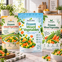 Sacs en plastique laminés imprimés sur mesure pour légumes surgelés mélangés tels que les pois et les haricots