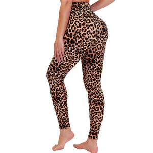 High Waist Yoga Legging Women's Animal Print Breathable Quick-Dry Silk Screen Printed High Quality Polyester Spandex OEM Service - Product Image 4