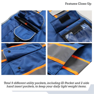 High Visibility Safety <b>Reflective</b> <b>Vest</b> with Pockets and Zipper Breathable Casual Work <b>Vest</b> for Men Women for Summer - Product Image 5