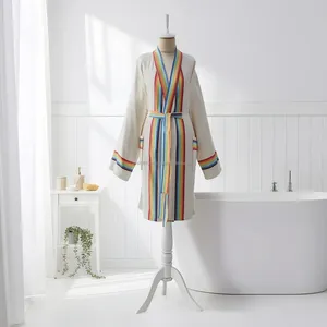 Peignoir unisexe 100% coton, best-seller, séchage rapide, vêtements de nuit d'été, tissu respirant, léger, toute l'année, fabrication ODM en Turquie - Product Image 4