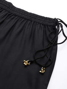 Pantalones Sharara de Rayón para Mujer al por Mayor, Color Negro Sólido, Cómodos, Acampanados, Ropa Étnica para Uso Diario, Festivo y Tradicional - Product Image 2
