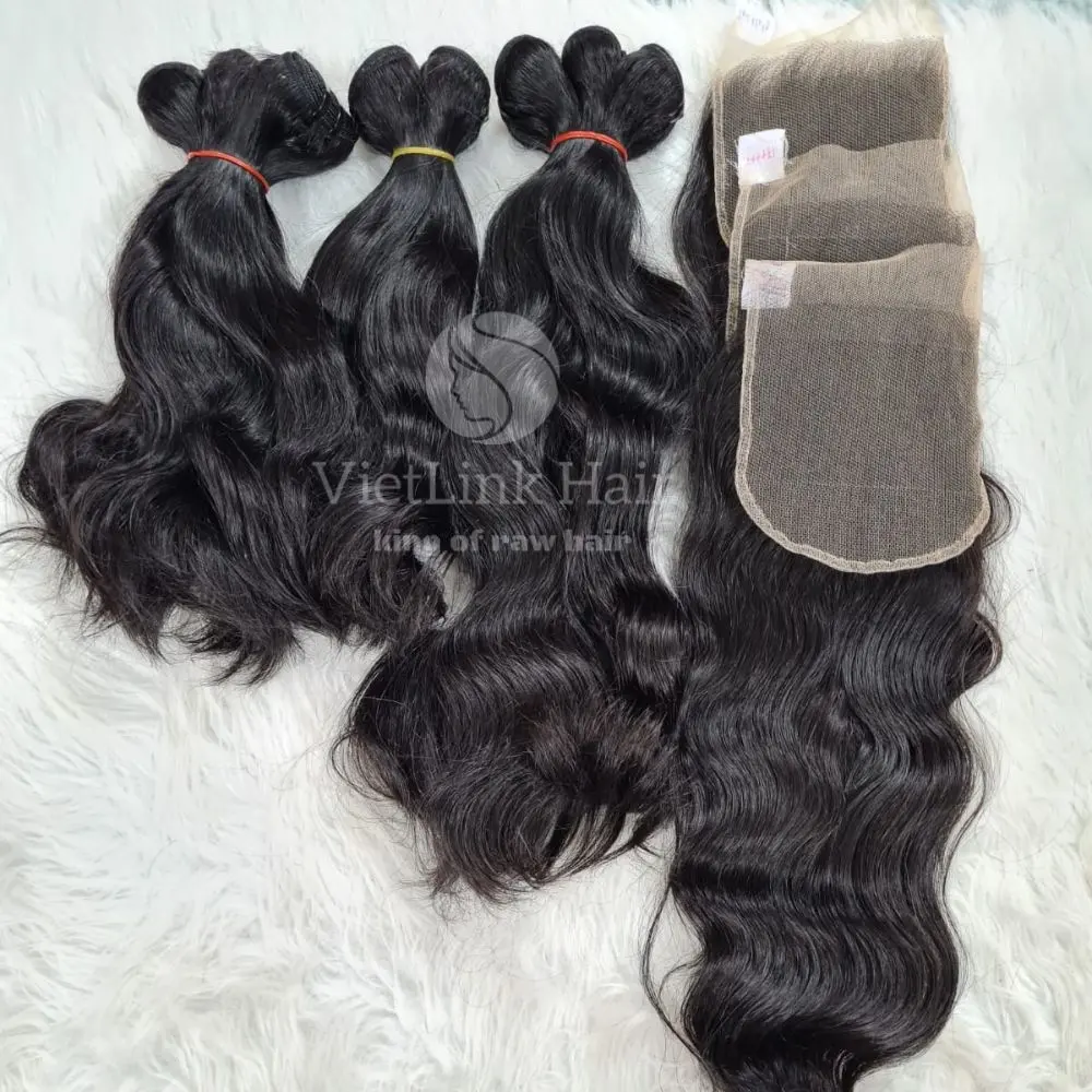 Double Drawn Wavy Human Hair, kambodscha nisches Rohhaar Hochwertige Fabrik Großhandels preis Nur VietLink Hair Company