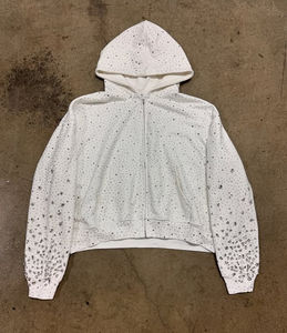 เสื้อแจ็กเก็ตมีฮู้ดสำหรับผู้ชายผ้าฝ้ายเทอร์รี่ฝรั่งเศสหรูหราสไตล์วินเทจแบบออกแบบได้ตามต้องการ - Product Image 3