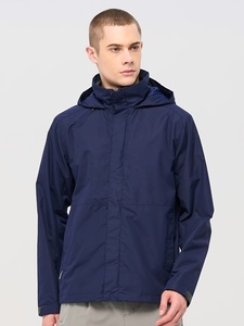 Men Winter Hooded <b>Canvas</b> Windbreaker <b>Jacket</b> Lightweight Windproof Eco-Friendly Breathable Regular Fit Stand Collar Polyester - Product Image 4