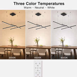 Modern Iron Tricolor Dimmable Remote Pendant <b>Light</b> For <b>Dining</b> Room Kitchen Island Restaurant And Commercial Studio - Product Image 3