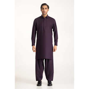 ชุดสูทผ้าฝ้ายสีม่วงสำหรับผู้ชาย - Product Image 1