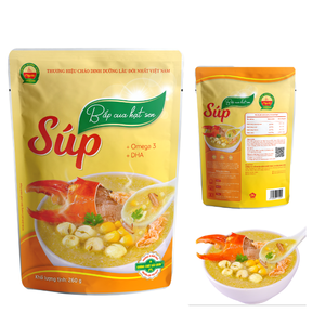 ข้าวโพดเมล็ดบัวและปูซุปเพื่อสุขภาพส่วนผสมสดพร้อมรับประทานไม่มีสารกันบูดบรรจุในกระเป๋าสินค้าเด็ก - Product Image 3