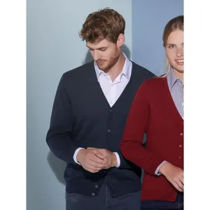 Custom Men's V-Neck <b>Cardigan</b> Promotional Polo Shirts for Merchandising - Product Image 1
