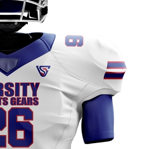 Uniforme de fútbol americano para hombres, Jersey y pantalones de equipo personalizados, ropa deportiva de sarga transpirable, kit de entrenamiento cosido duradero - Product Image 4